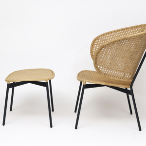 Gorm highback & footstool natural | indoor • outlet